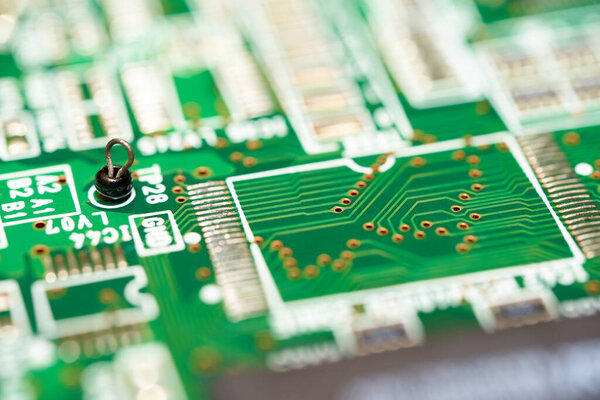 close up of computer electronic circuit