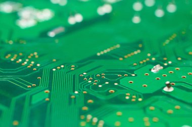 close up of computer electronic circuit