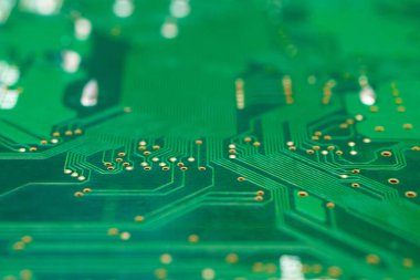 close up of computer electronic circuit