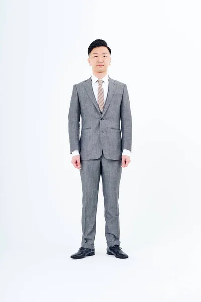 Portrait Man Suit White Background — 스톡 사진