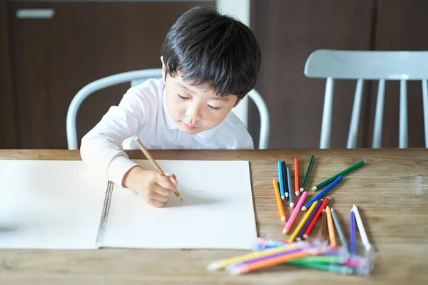 Child Who Obsessed Drawing Room — Stock Photo, Image