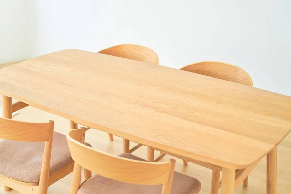 Bright Interior Wooden Table Fine Day — Stock Photo, Image