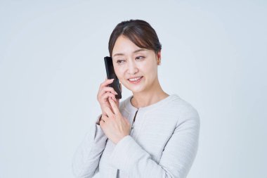 İş kadın Smartphone'da söz