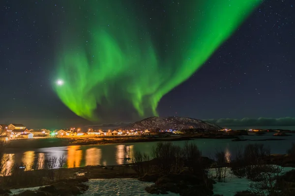Aurora Borealis Norway Sommaroy Peninsula March — стокове фото