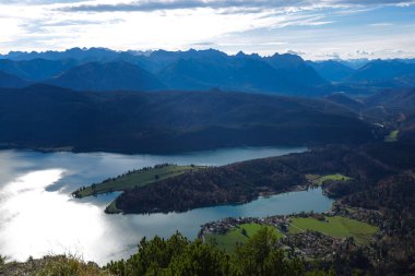 bavyera, Almanya, Alpler, walchensee, seyahat, herzogstand, blue, Mountain, landscape, lake, summer, nature, water, idillic, sky, scenic, outdoor, walk, outdoor, outdoor, turizm, aerial view, mountains, forest, destination, bavarian, walchens