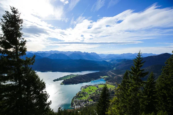 stock image bavaria, germany, alps, walchensee, travel, herzogstand, blue, mountain, landscape, lake, summer, nature, water, idyllic, sky, scenic, outdoors, hiking, outdoor, tourism, aerial view, view, mountains, forest, destination, vacation, bavarian, walchens