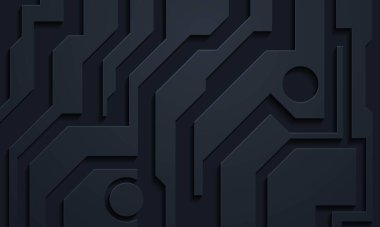 Soyut 3D siyah tekno arka plan örtüşmeleri