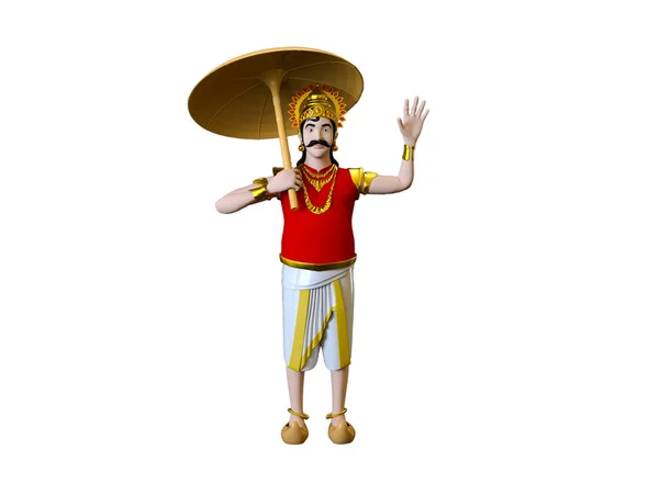 马哈巴里国王的传说是奥纳姆之后最受欢迎 最迷人的传说 奥纳姆每年都庆祝马哈巴里国王访问喀拉拉拉邦 — 图库照片