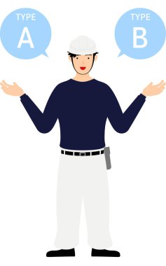 Marangoz duruşu, A ve B 'yi gösteriyor.