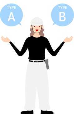 Marangoz kadın pozu, A ve B 'yi gösteriyor.