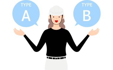 Marangoz kadın pozu, A ve B 'yi gösteriyor.