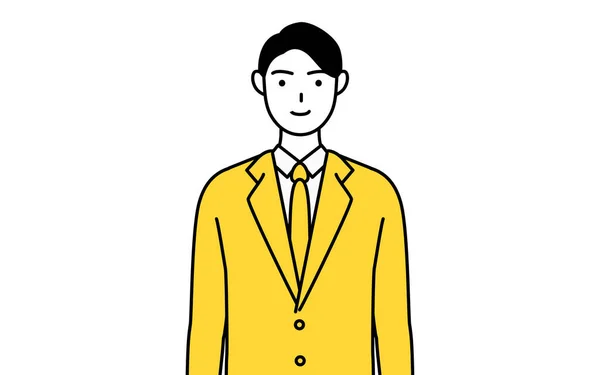 スーツ姿のビジネスマンのシンプルな線画 — ストックベクタ