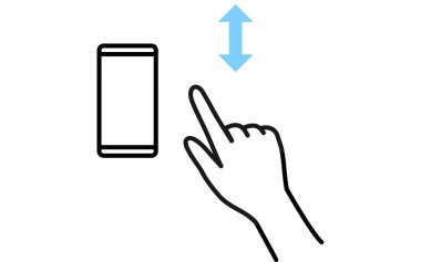 Akıllı telefon çalıştırmak için eylemlerin gösterimi (kaydırma)