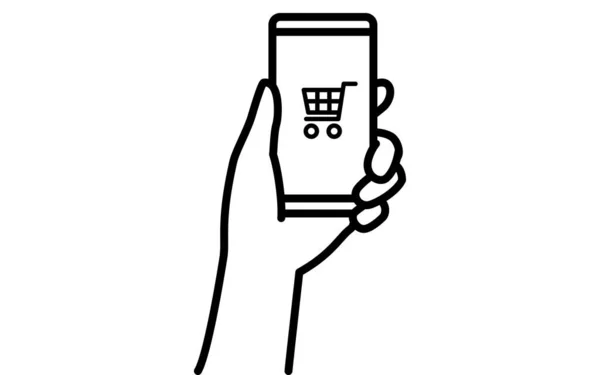 Sans Espèces Paiements Ligne Sites Commerce Électronique Smartphone — Image vectorielle