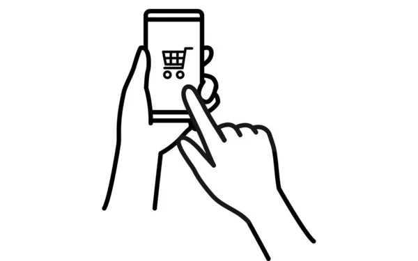 Sans Espèces Paiements Ligne Sites Commerce Électronique Smartphone — Image vectorielle