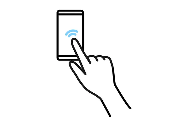 Ilustración Acciones Para Operar Smartphone Doble Toque — Vector de stock