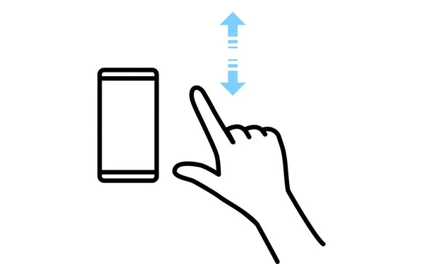 Ilustración Acciones Para Operar Smartphone Zoom — Vector de stock