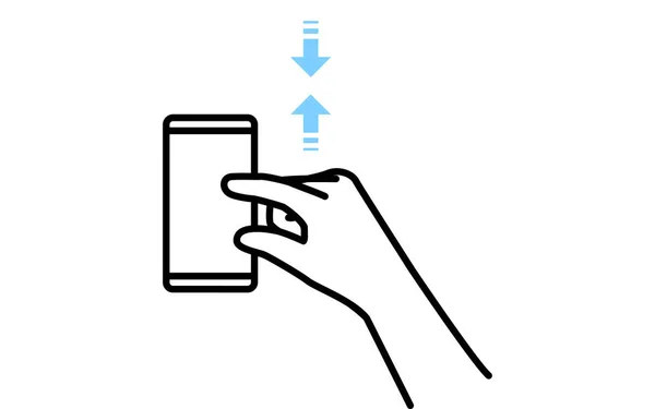 Illustration Des Actions Pour Faire Fonctionner Smartphone Pincement — Image vectorielle
