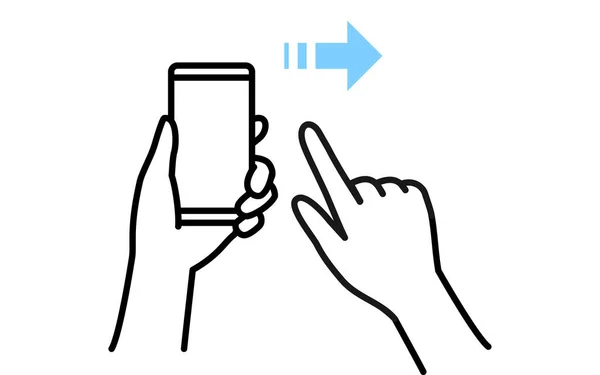 Ilustración Acciones Para Operar Smartphone Flick — Vector de stock