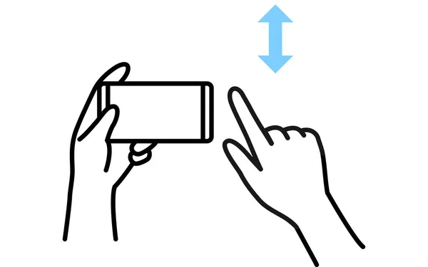 Illustration Des Actions Pour Faire Fonctionner Smartphone Balayage — Image vectorielle