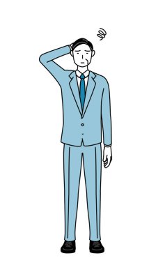 Başı dertte olan kıdemli iş adamları, yöneticiler, yöneticiler ve başkanların basit çizimleri..