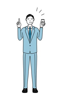 Üst düzey iş adamları, yöneticiler, yöneticiler ve başkanların telefon için güvenlik önlemleri almasının basit çizimi.