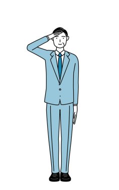 Üst düzey iş adamları, yöneticiler, yöneticiler ve başkanların selamlaşmasının basit bir çizimi.