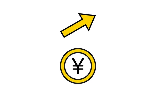 Cambio Divisas Tipos Cambio Iconos Simples Del Yen — Vector de stock