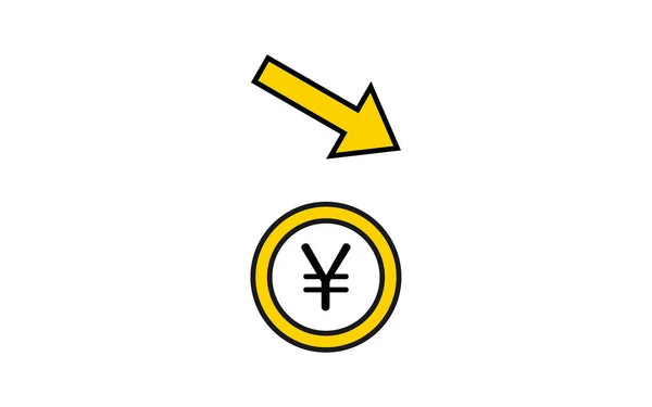 Change Taux Change Icône Simple Yen Faible — Image vectorielle
