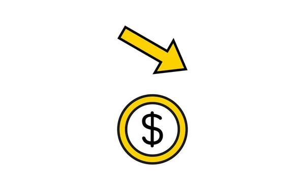 Forex Exchange Rates Simple Icon Dollar Weakness — Stock Vector