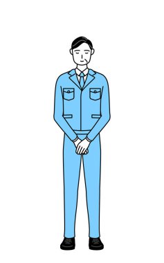 Yönetim, yöneticiler, fabrika müdürü, iş yerindeki bir adam hafifçe eğiliyor..