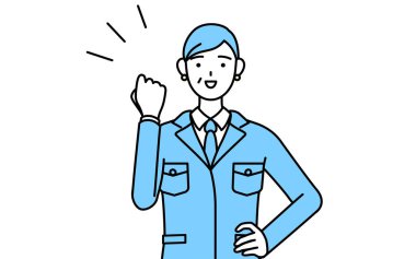 Yönetim, yöneticiler, fabrika müdürü, iş yerindeki son sınıf bir kadın cesaretle poz veriyor..