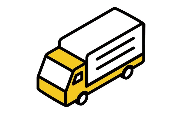 Semplice Illustrazione Isometrica Camion Merci Trasporto Logistica Distribuzione Ecc — Vettoriale Stock