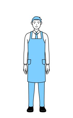 Önlüklü bir adam..