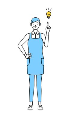 Önlüklü son sınıf öğrencisi bir kadının aklına bir fikir geldi..