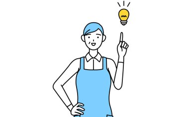 Önlüklü son sınıf öğrencisi bir kadının aklına bir fikir geldi..