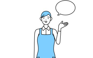 Önlüklü son sınıf öğrencisi bir kadın yol tarifi veriyor..