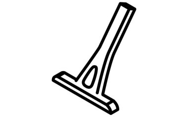 Illustration of image of T-shaped razor, hair removal and self-treatment