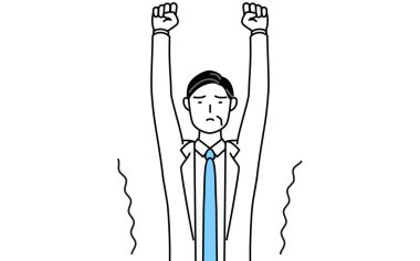 Male doctor in white coats with stethoscopes, senior, middle-aged veterans stretching and standing tall.