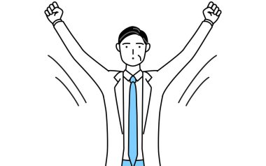 Male doctor in white coats with stethoscopes, senior, middle-aged veterans doing radio calisthenics, preparation for accident prevention