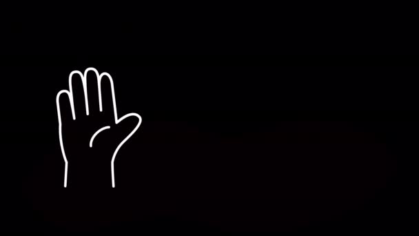 Help Simple Animation Hand Sign Illustration Alpha Channel Included Downloading — Video Stock