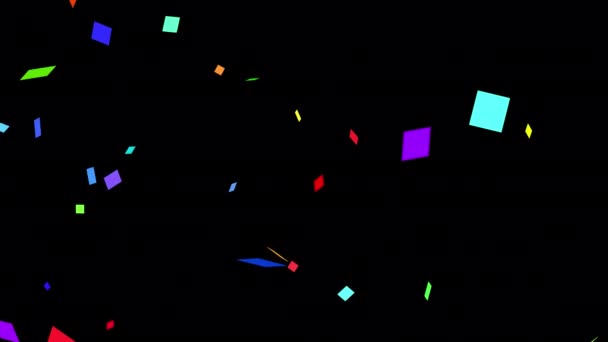 Eenvoudige Animatie Van Spinnen Confetti Met Alfa Kanaal — Stockvideo