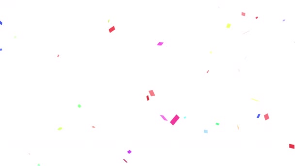 Simple Animación Confeti Bailando Fondo Blanco — Vídeos de Stock