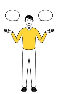 Emekli yaşlılar, orta yaşlı adam, silip süpürme ve karşılaştırma ile.