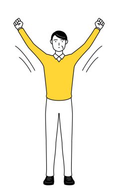 Emekli yaşlılar, orta yaşlı bir adam, radyo jimnastiği yapıyor, kaza önleme hazırlığı yapıyor.