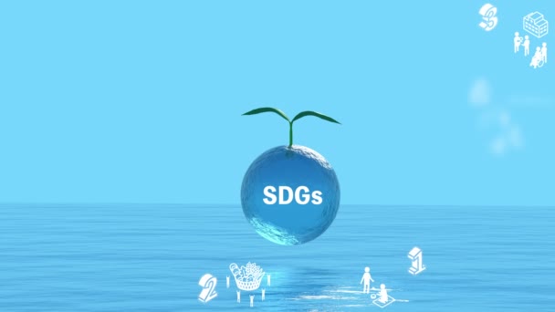 Miljöskyddsbild Målen För Hållbar Utveckling Animering Ikoner För Målen För — Stockvideo