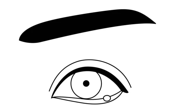 Inggris Medical Clipart Line Drawing Illustration Eye Disease Sty Hordeolum - Stok Vektor
