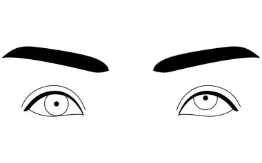 Tıbbi çizimler, göz hastalıklarının diyagramsal çizimleri, strabismus ve hipertropia, Vektör İllüstrasyonu