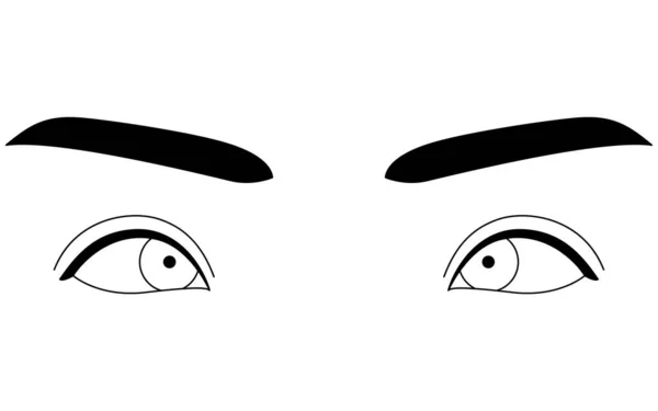 Illustrations Médicales Schémas Schématiques Des Maladies Oculaires Strabisme Pseudostrabisme Illustration — Image vectorielle