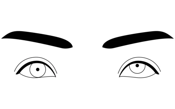 Medical Illustrations Diagrammatic Line Drawings Eye Diseases Strabismus Hypertropia Vector — 스톡 벡터